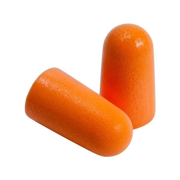 Orange, cordless ear plugs