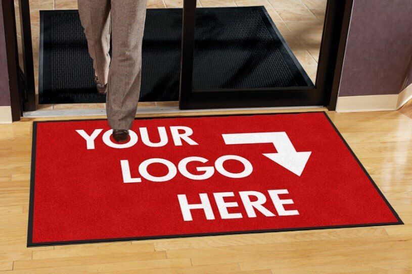 Customizable logo mat for businesses