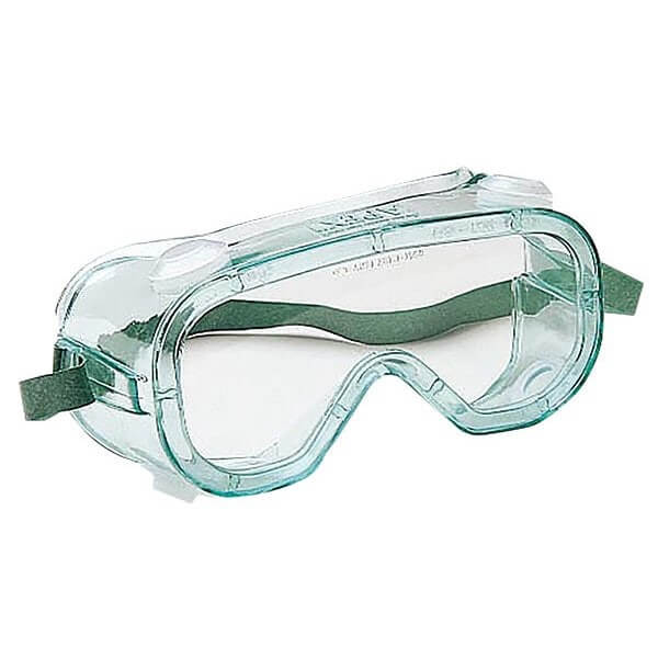 Clear, laboratory style safety goggles