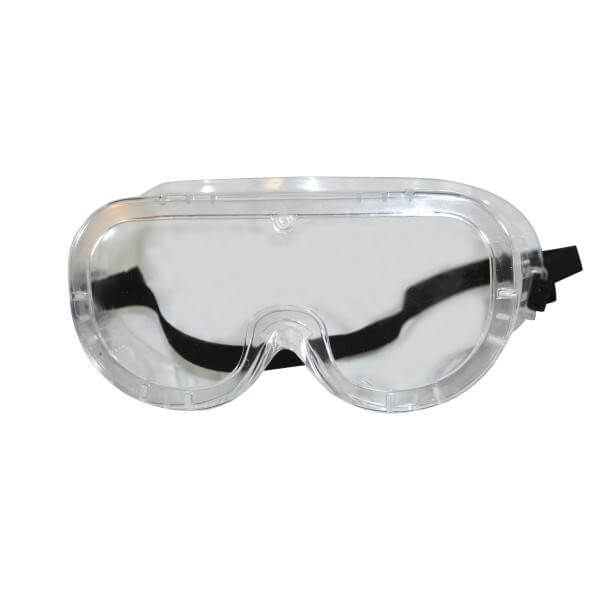 Clear laboratory safety goggles
