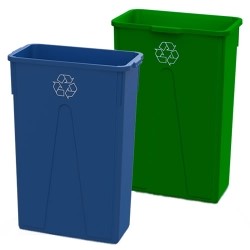 Impact Blue & Green Recycling Bins for Plastic & Paper