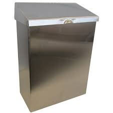 Stainless steel feminine product waste receptacle