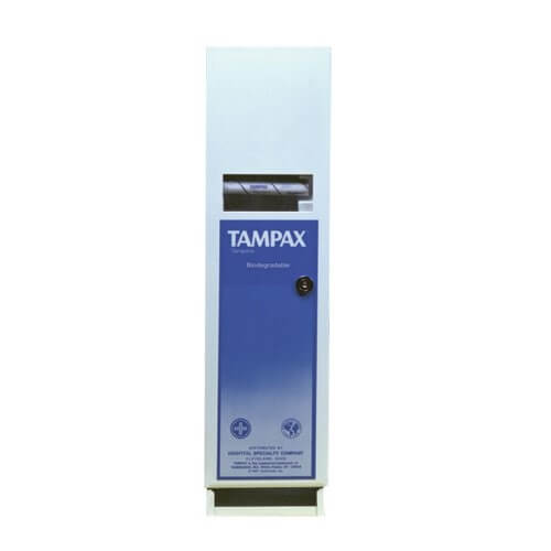 Slim build Tampax brand feminine hygiene dispenser
